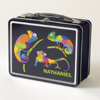 Cute Cartoon Chameleons Bright Colours Personalise