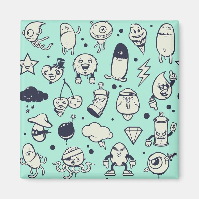 Cute Cartoon Character Magnet (Front)