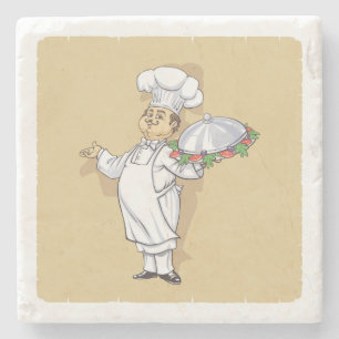 Cute Cartoon Chef Stone Coaster