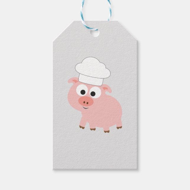 Cute Cartoon Chef Wearing a Chef Hat Gift Tags (Front)
