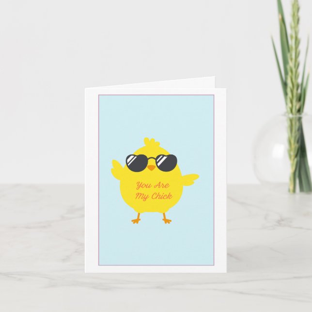 Cute Cartoon Chick, BFF Funny Galentine’s Card  (Front)