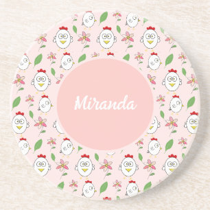 Cute Cartoon Chicken Illustration Coaster