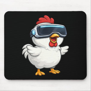 Cute Cartoon Chicken Vr Gamer  Mouse Pad