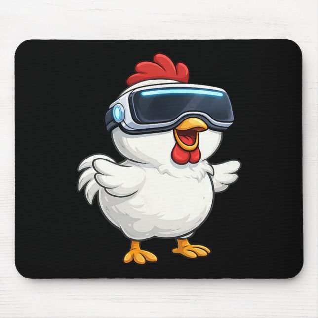 Cute Cartoon Chicken Vr Gamer  Mouse Pad (Front)