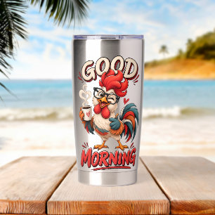 Cute Cartoon Chicken with Mug Insulated Tumbler