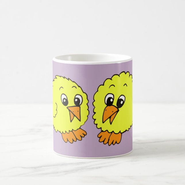 Cute Cartoon Chicks with Name Coffee Mug (Center)