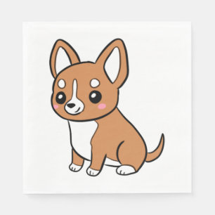 Cute cartoon chihuahua dog napkin