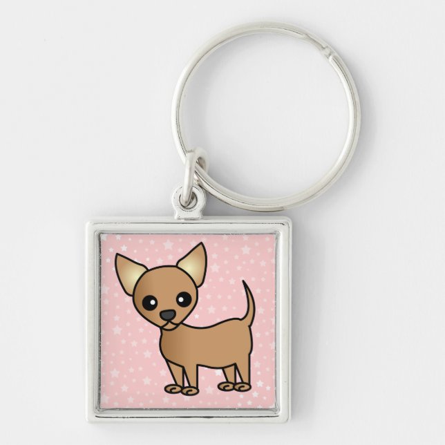 Cute Cartoon Chihuahua Key Ring (Front)