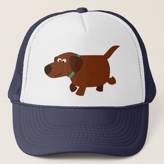 Cute Cartoon Chocolate Labrador Hat (Front)