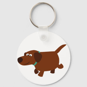 Cute Cartoon Chocolate Labrador Keychain