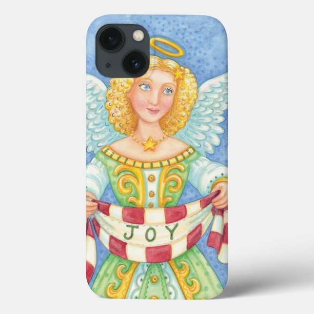 Cute Cartoon Christmas Angel Halo with Joy Banner Case-Mate iPhone Case (Back)