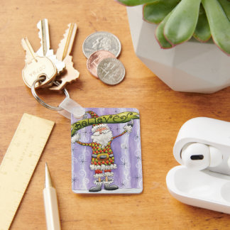 Cute Cartoon Christmas, I Believe in Santa Claus Key Ring