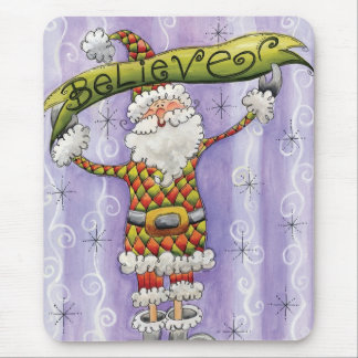 Cute Cartoon Christmas, I Believe in Santa Claus Mouse Pad