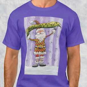 Cute Cartoon Christmas, I Believe in Santa Claus T-Shirt