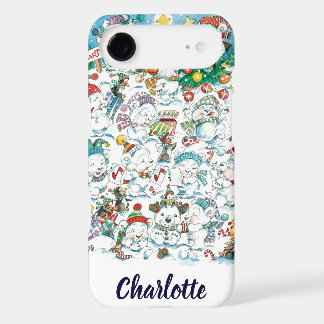 Cute Cartoon Christmas Polar Bear Penguin Party