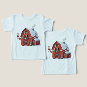Cute Cartoon Christmas Red Barn - Festive Farm 