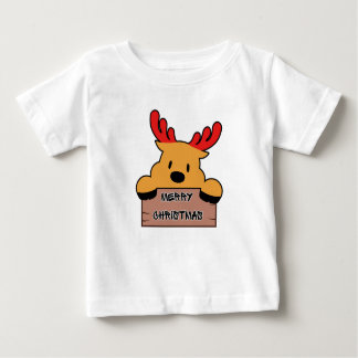 Cute Cartoon Christmas Reindeer  Baby T-Shirt
