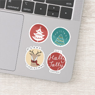 Cute cartoon christmas sticker collection