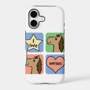 Cute Cartoon Clip Art I Love Horses