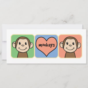 Cute Cartoon Clip Art Monkeys with Heart Love