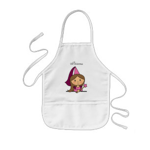 Cute Cartoon Clip Art Princess in a Pink Dress Kids Apron
