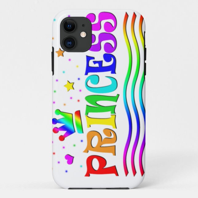 Cute Cartoon Clip Art Rainbow Princess Tiara Case-Mate iPhone Case (Back)