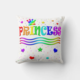 Cute Cartoon Clip Art Rainbow Princess Tiara Cushion