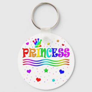 Cute Cartoon Clip Art Rainbow Princess Tiara Key Ring