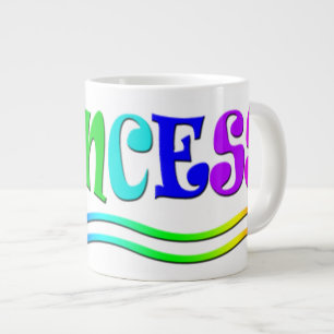 Cute Cartoon Clip Art Rainbow Princess Tiara Large Coffee Mug