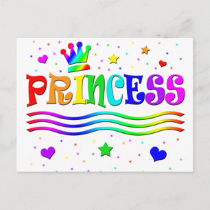 Cute Cartoon Clip Art Rainbow Princess Tiara Postcard