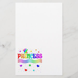 Cute Cartoon Clip Art Rainbow Princess Tiara Stationery