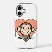Cute Cartoon Clip Art Smile Monkey Love in Heart