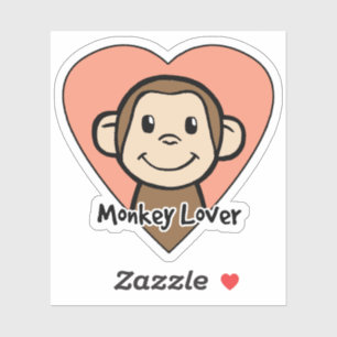 Cute Cartoon Clip Art Smile Monkey Love in Heart