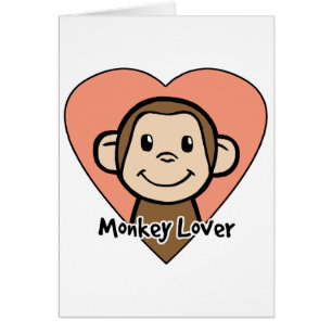 Cute Cartoon Clip Art Smile Monkey Love in Heart
