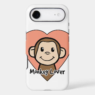 Cute Cartoon Clip Art Smile Monkey Love in Heart