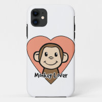 Cute Cartoon Clip Art Smile Monkey Love in Heart