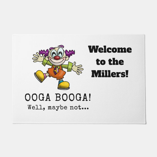 Cute Cartoon Clown Looking for Hug Doormat (Front)