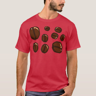 Cute Cartoon Coffee Beans Illustrated T-Shirt