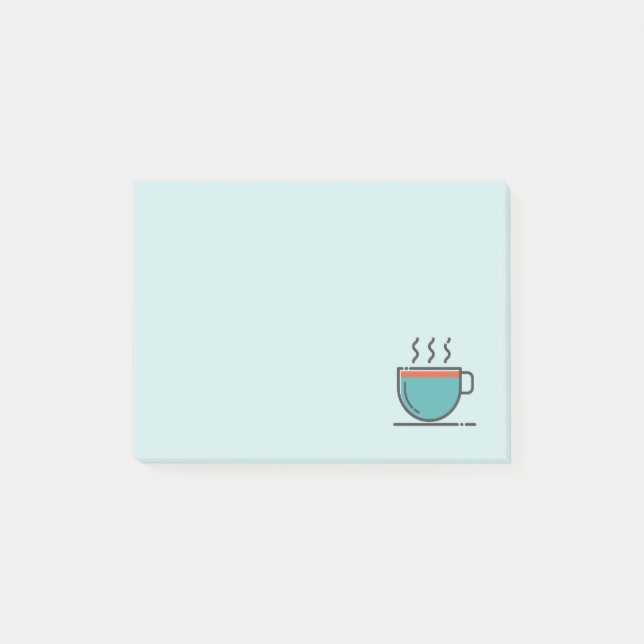 Cute Cartoon Coffee Tea Mug Post-it Notes (Front)