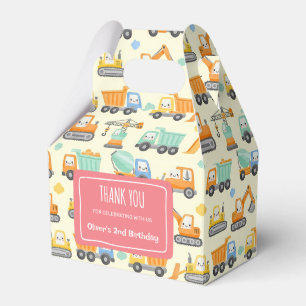 Cute Cartoon Construction Vehicles Favour Box