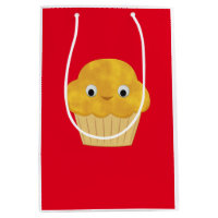 Cute Cartoon Corn Muffin Pattern On Red