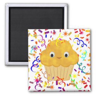Cute Cartoon Corn Muffin With Confetti Magnet