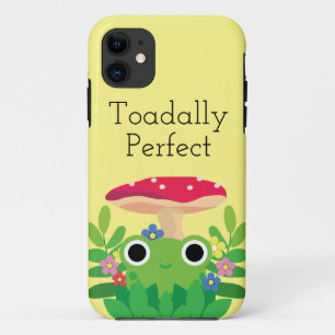 Cute Cartoon Cottagecore Frog with Mushroom Case-Mate iPhone Case