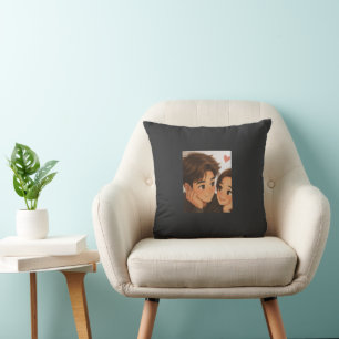 Cute Cartoon Couple Cushion