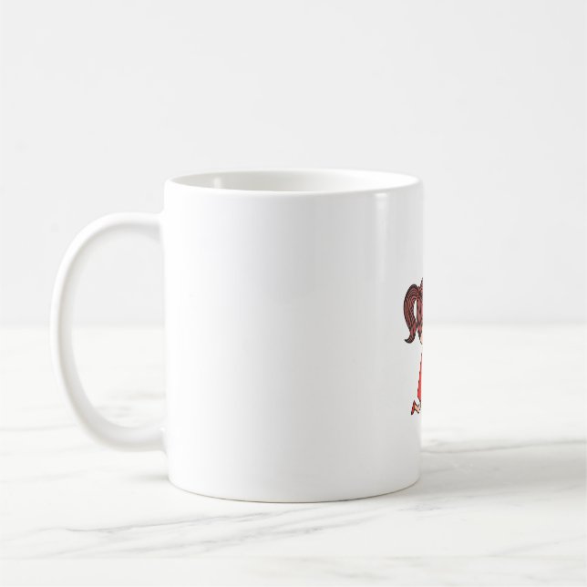 Cute Cartoon Couple Red Romantic Mug (Left)
