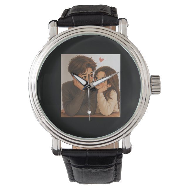 Cute Cartoon Couple Watch (Front)