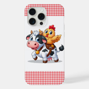 cute cartoon cow/chicken iPhone 15 pro max case