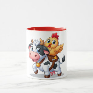 cute cartoon cow/chicken mug