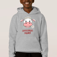 Cute Cartoon Cow | Custom Name Farm Animal Hoodie