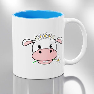 Cute Cartoon Cow   Kawaii Farm Animal Coffee Mug